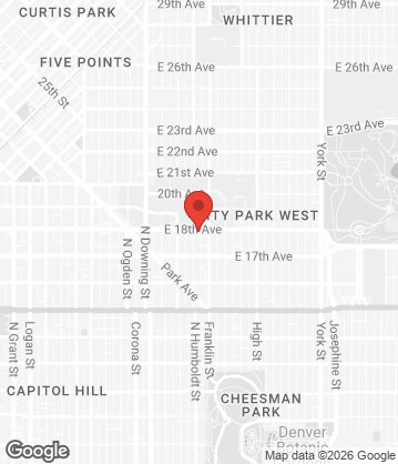 Map of Twansburger - 1420 E 18th Ave, Denver, CO, 80218, US